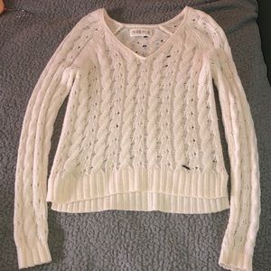 Abercrombie and Fitch white knit sweater